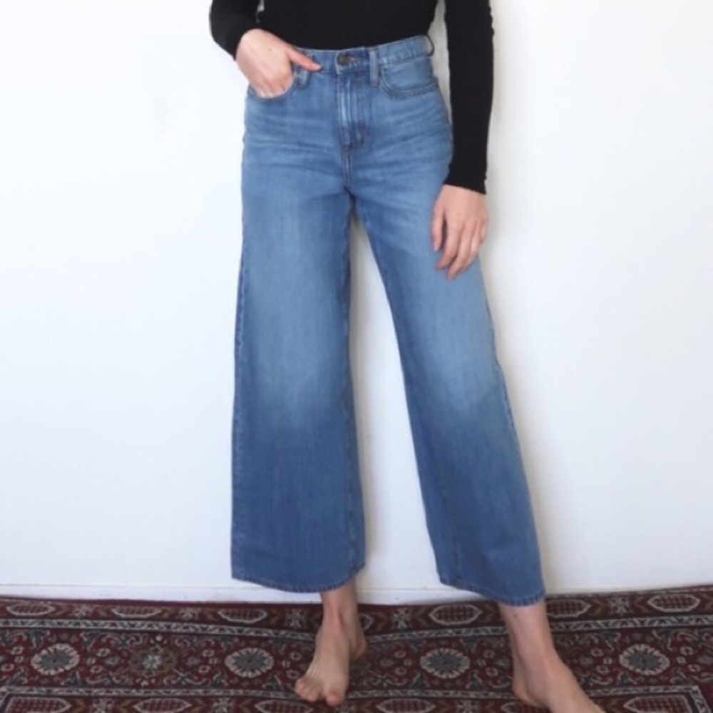 Uniqlo high rise wide leg jeans